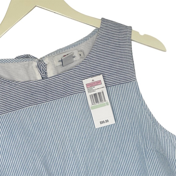 NWT Vineyard Vines Seersucker Colorblock Dress Hydrangea Tie Back Size 8 NEW - Picture 5 of 6